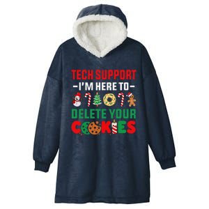 Christmas Tech Support Here To Delete Your Cookies Xmas Cool Hooded Wearable Blanket