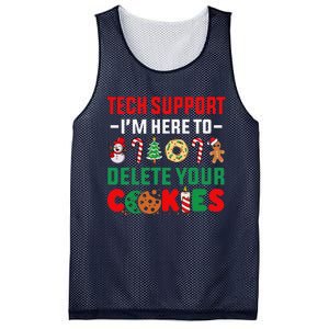 Christmas Tech Support Here To Delete Your Cookies Xmas Cool Mesh Reversible Basketball Jersey Tank