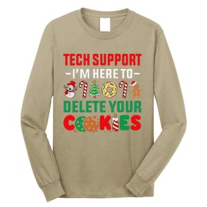 Christmas Tech Support Here To Delete Your Cookies Xmas Cool Long Sleeve Shirt