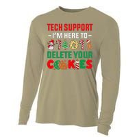 Christmas Tech Support Here To Delete Your Cookies Xmas Cool Cooling Performance Long Sleeve Crew