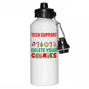 Christmas Tech Support Here To Delete Your Cookies Xmas Cool Aluminum Water Bottle