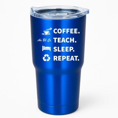 Coffee Teach Sleep Repeat Back To School For Teachers Funny Gift Tumbler