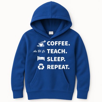 Coffee Teach Sleep Repeat Back To School For Teachers Funny Gift Kids Hoodie