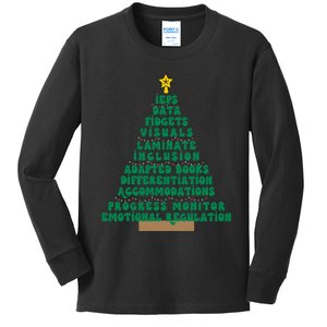 Christmas Tree Special Education Ieps Sped Teacher Xmas Kids Long Sleeve Shirt