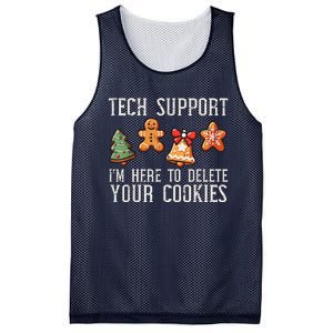 Christmas Tech Support Here To Delete Cookies Xmas Ugly Mesh Reversible Basketball Jersey Tank