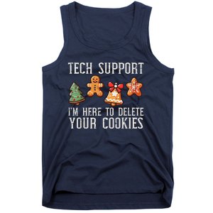 Christmas Tech Support Here To Delete Cookies Xmas Ugly Tank Top