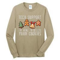 Christmas Tech Support Here To Delete Cookies Xmas Ugly Tall Long Sleeve T-Shirt