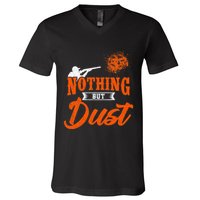 Clay Target Shooting Nothing But Dust Shoot Trap Skeet V-Neck T-Shirt