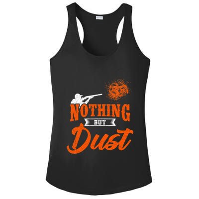 Clay Target Shooting Nothing But Dust Shoot Trap Skeet Ladies PosiCharge Competitor Racerback Tank