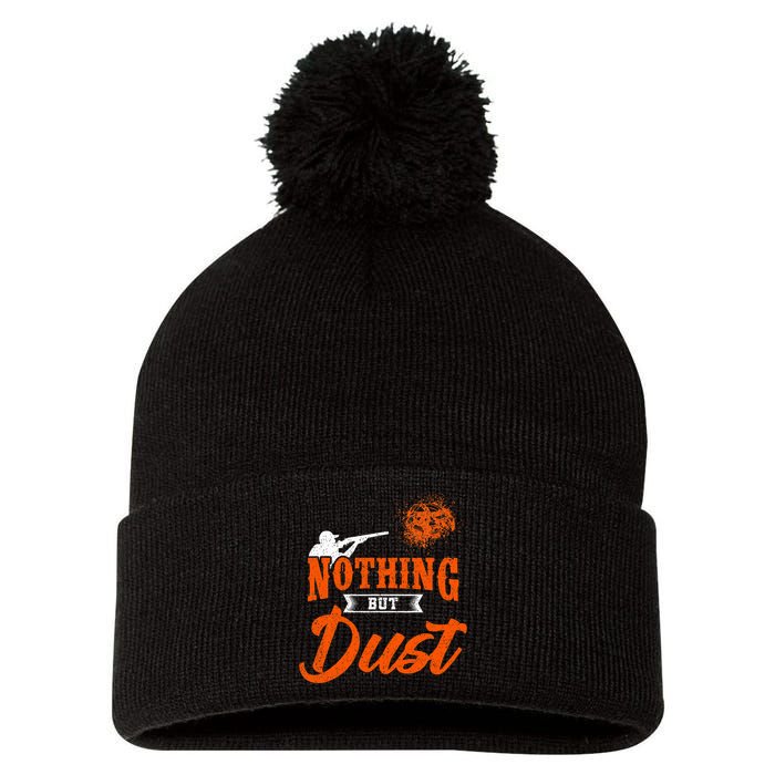 Clay Target Shooting Nothing But Dust Shoot Trap Skeet Pom Pom 12in Knit Beanie