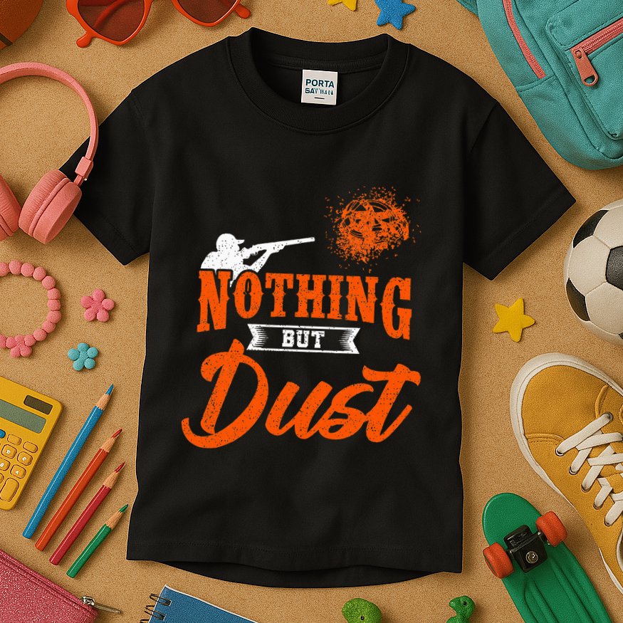 Clay Target Shooting Nothing But Dust Shoot Trap Skeet Kids T-Shirt