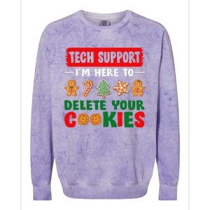 Christmas Tech Support Here To Delete Cookies Xmas Colorblast Crewneck Sweatshirt