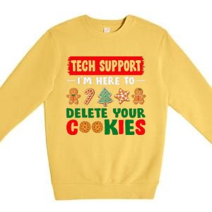 Christmas Tech Support Here To Delete Cookies Xmas Premium Crewneck Sweatshirt