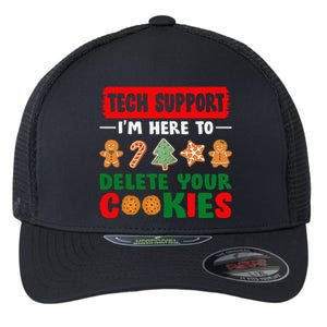 Christmas Tech Support Here To Delete Cookies Xmas Flexfit Unipanel Trucker Cap