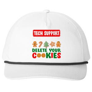 Christmas Tech Support Here To Delete Cookies Xmas Snapback Five-Panel Rope Hat