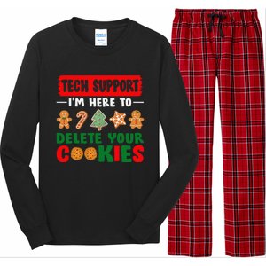 Christmas Tech Support Here To Delete Cookies Xmas Long Sleeve Pajama Set