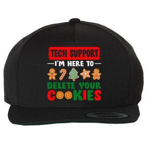 Christmas Tech Support Here To Delete Cookies Xmas Wool Snapback Cap