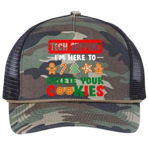 Christmas Tech Support Here To Delete Cookies Xmas Retro Rope Trucker Hat Cap