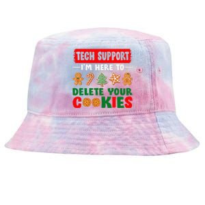 Christmas Tech Support Here To Delete Cookies Xmas Tie-Dyed Bucket Hat