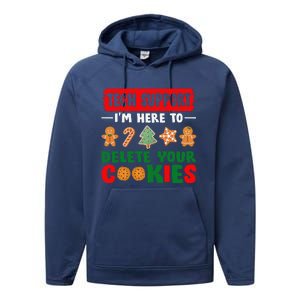 Christmas Tech Support Here To Delete Cookies Xmas Performance Fleece Hoodie