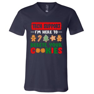 Christmas Tech Support Here To Delete Cookies Xmas V-Neck T-Shirt