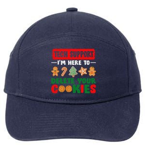 Christmas Tech Support Here To Delete Cookies Xmas 7-Panel Snapback Hat