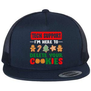 Christmas Tech Support Here To Delete Cookies Xmas Flat Bill Trucker Hat