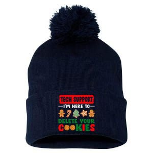 Christmas Tech Support Here To Delete Cookies Xmas Pom Pom 12in Knit Beanie