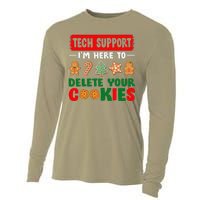 Christmas Tech Support Here To Delete Cookies Xmas Cooling Performance Long Sleeve Crew