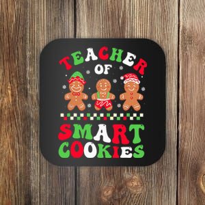 Christmas Teacher Smart Cookies Gingerbread Crew Groovy Gifts Coaster