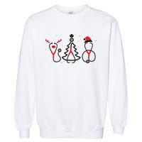 Christmas Tree Snowman Reindeer Christmas Nurse Gift Garment-Dyed Sweatshirt