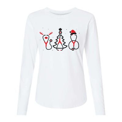 Christmas Tree Snowman Reindeer Christmas Nurse Gift Womens Cotton Relaxed Long Sleeve T-Shirt