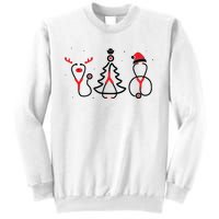 Christmas Tree Snowman Reindeer Christmas Nurse Gift Sweatshirt