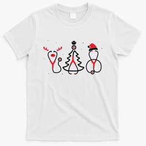 Christmas Tree Snowman Reindeer Christmas Nurse Gift T-Shirt