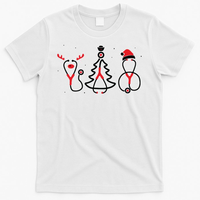 Christmas Tree Snowman Reindeer Christmas Nurse Gift T-Shirt