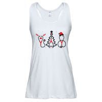 Christmas Tree Snowman Reindeer Christmas Nurse Gift Ladies Essential Flowy Tank