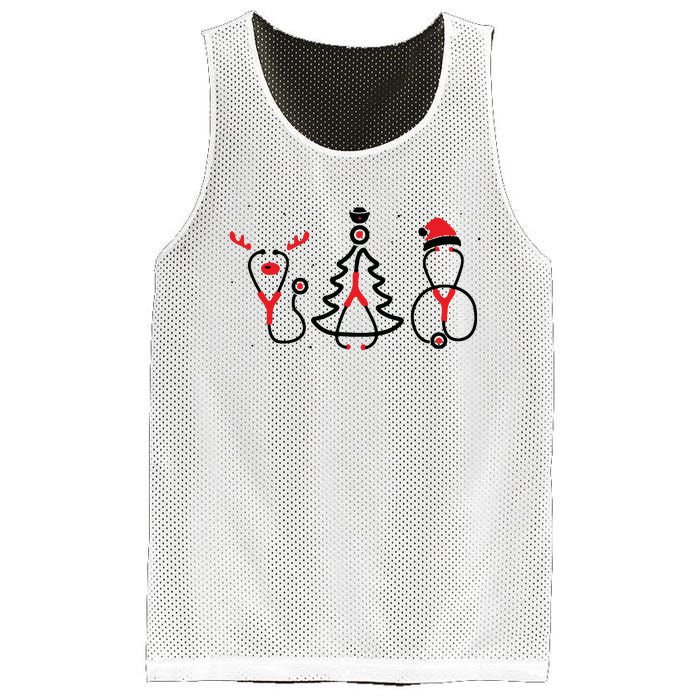 Christmas Tree Snowman Reindeer Christmas Nurse Gift Mesh Reversible Basketball Jersey Tank