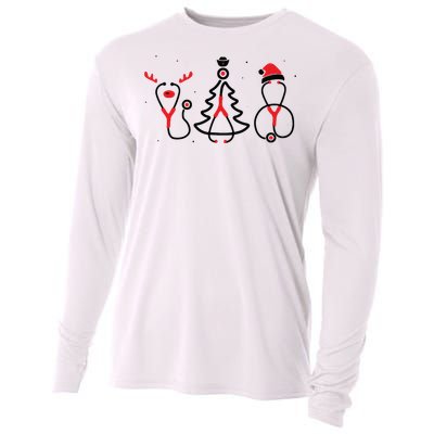 Christmas Tree Snowman Reindeer Christmas Nurse Gift Cooling Performance Long Sleeve Crew