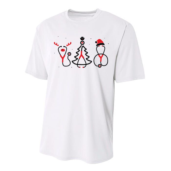 Christmas Tree Snowman Reindeer Christmas Nurse Gift Performance Sprint T-Shirt