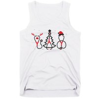 Christmas Tree Snowman Reindeer Christmas Nurse Gift Tank Top