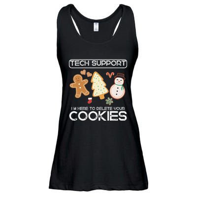 Christmas Tech Support Here To Delete Cookies Xmas Ladies Essential Flowy Tank