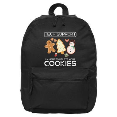 Christmas Tech Support Here To Delete Cookies Xmas 16 in Basic Backpack