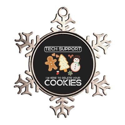 Christmas Tech Support Here To Delete Cookies Xmas Metallic Star Ornament