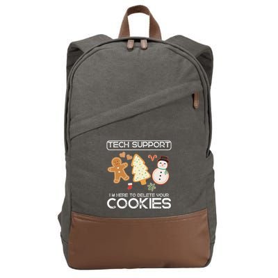 Christmas Tech Support Here To Delete Cookies Xmas Cotton Canvas Backpack