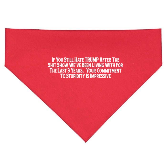 Commitment To Stupidity Trump 2024 Maga USA-Made Doggie Bandana