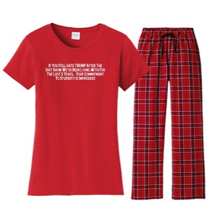 Commitment To Stupidity Trump 2024 Maga Women's Flannel Pajama Set