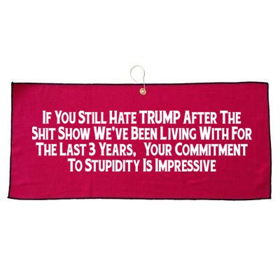 Commitment To Stupidity Trump 2024 Maga Large Microfiber Waffle Golf Towel