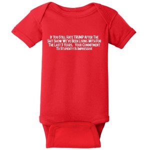 Commitment To Stupidity Trump 2024 Maga Baby Bodysuit