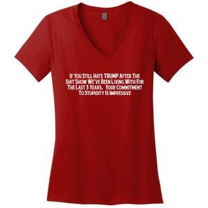 Commitment To Stupidity Trump 2024 Maga Women's V-Neck T-Shirt