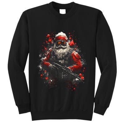 Christmas Tactical Santa Claus Soldier Holiday Graphic Sweatshirt